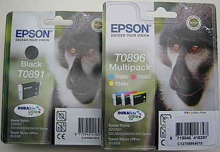 T0895 EPSON 4 Original Patronen black - cyan - magenta - yellow f�r EPSON Stylus S20 SX200 SX400 etc.