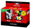 LEXMARK 14 + 15 / 18C2090 + 18C2110 Original black + colour geeignet f�r Lexmark X2600 Lexmark X2620 X2650 Z2300 Z2310 Z2320