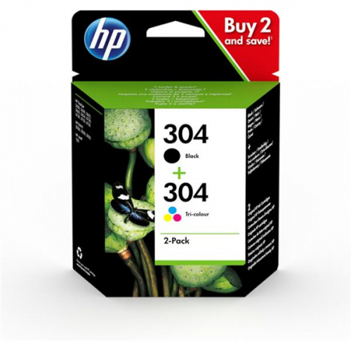 HP 304 Original Tintenpatronenset black + colour N9K06AE N9K05AE für HP Deskjet 2630 2632 2634 2636 3720 3730 Envy 5020 5030
