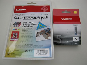 CLI8Set4 4 Patronen Canon Pixma iP3300 iP3500 iP4200 iP4300 iP4500 iP5200 iP5300 MP500 MP510 MP520 MP520X MP530 MP600 MP600R MP800 MP810 MP830 etc.