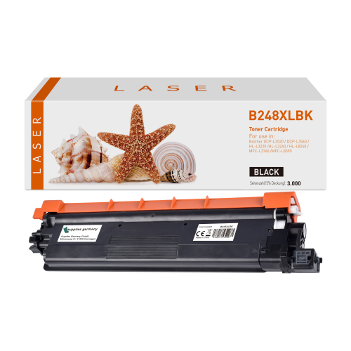 TN-248XL BK K kompatible Tonerkartusche ca. 3.000 S. black für brother DCP-L 3515CDW  DCP-L 3520CDW  DCP-L 3520CDW Eco  DCP-L 3527CDW  DCP-L 3555CDW  DCP-L 3560CDW  HL-L 3215CW  HL-L 3220CW  HL-L 3220CWE  HL-L 3240CDW  HL-L 8230CDW  HL-L 8240CDW  MFC-L 37