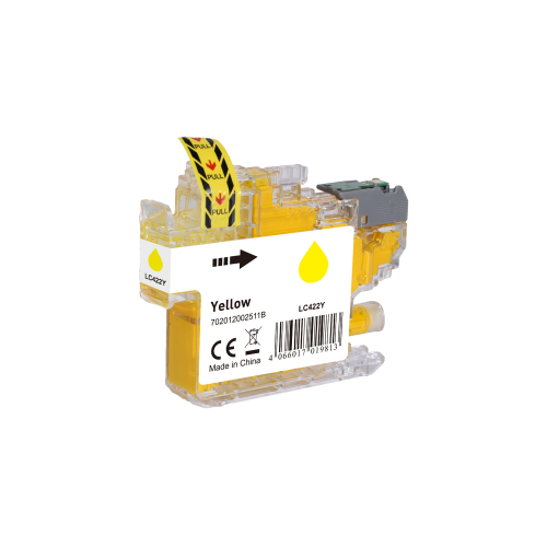 LC-422Y K kompatible Tintenpatrone yellow 10ml für Brother MFC-J5340 DW MFC-J5340 DWE Ecopro MFC-J5345 DW MFC-J5740 DW MFC-J6540 DW MFC-J6540 DWE MFC-J6590 DW MFC-J6940 DW