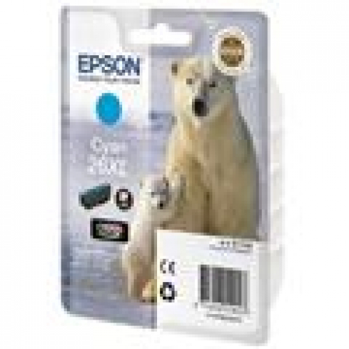 EPSON 26XL Originalpatrone ca. 700 S. cyan für EPSON Expression Premium XP-510 XP-520 XP-600 XP-605 XP-610 XP-615 XP-620 XP-625 XP-700 XP-710 XP-720 XP-800 XP-810 XP-820