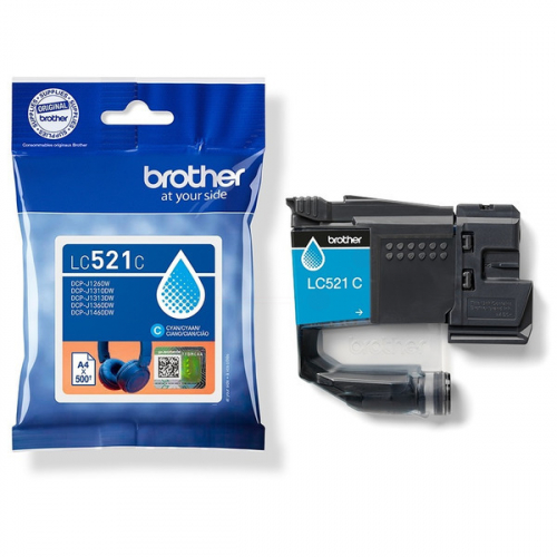 LC-521C brother Original Tintenpatrone cyan ca. 500 S. für brother DCP-J1260W  DCP-J1300 Series  DCP-J1310DW  DCP-J1313DW  DCP-J1360DW  DCP-J1460DW