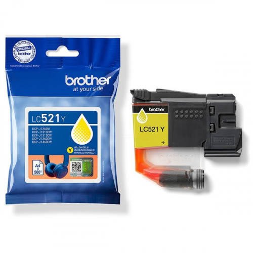 LC-521Y brother Original Tintenpatrone yellow ca. 500 S. für brother DCP-J1260W  DCP-J1300 Series  DCP-J1310DW  DCP-J1313DW  DCP-J1360DW  DCP-J1460DW
