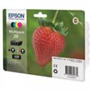 T2986 EPSON 29 Originalpatronen-Multipack je 1 x black, cyan, magenta, yellow für EPSON Expression Home XP-235 XP-245 XP-247 XP-255 XP-257 XP-332 XP-335 XP-342 XP-345 XP-352 XP-355 XP-432 XP-442 XP-445 XP-452 XP-455