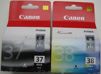 PG-37 + CL-38 black + colour Canon Pixma iP1800 iP2500 iP2600 MP140 MP190 MP210 MP220 MP470 MX300 MX310